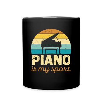 Piano Ist Mein Sport Retro Design - Tasse einfarbig - Schwarz - Vorne