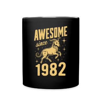 Capricorne anniversaire grand depuis 1982 - Mug uni - noir - Devant