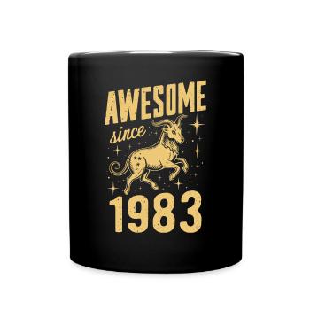 Capricorne anniversaire grand depuis 1983 - Mug uni - noir - Devant