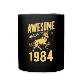 Capricorne anniversaire grand depuis 1984 - Mug uni - noir - Devant