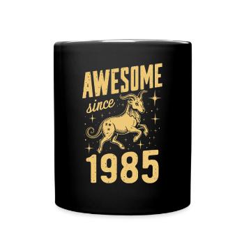 Capricorne anniversaire grand depuis 1985 - Mug uni - noir - Devant