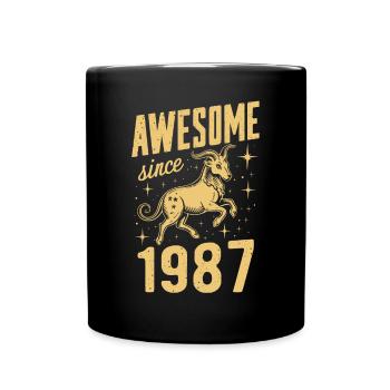 Capricorne anniversaire grand depuis 1987 - Mug uni - noir - Devant