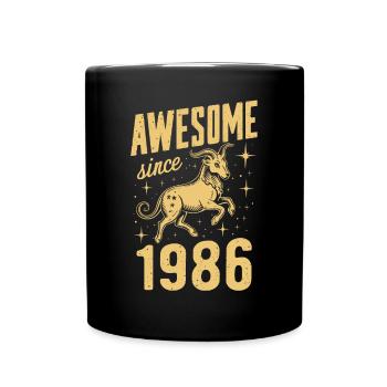 Capricorne anniversaire grand depuis 1986 - Mug uni - noir - Devant