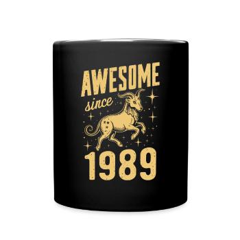 Capricorne anniversaire grand depuis 1989 - Mug uni - noir - Devant