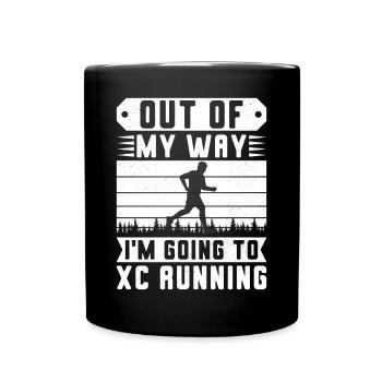 Cross Country Runner Design - XC Coach - Running - Full Colour Mug - black - Front