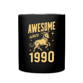 Capricorne anniversaire grand depuis 1990 - Mug uni - noir - Devant