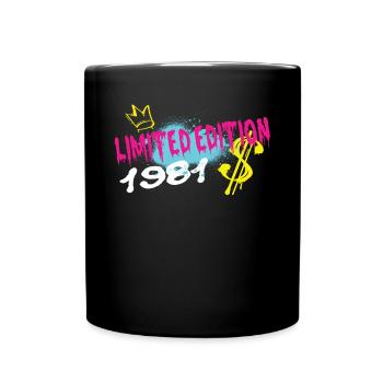 Limited Edition 1981 Geburtstag 1981 Geboren - Tasse einfarbig - Schwarz - Vorne