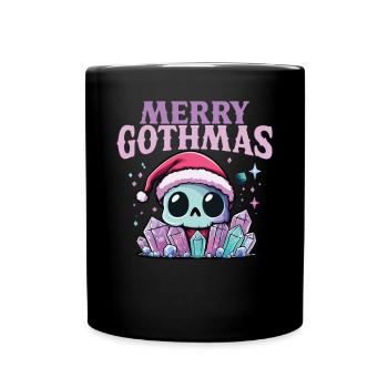 Merry Gothmas Pastel Goth Crâne de Noël - Mug uni - noir - Devant