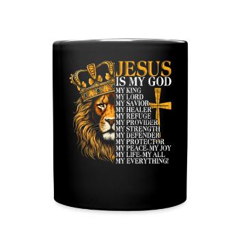 Lion de Juda - La foi en chrétien - Mug uni - noir - Devant