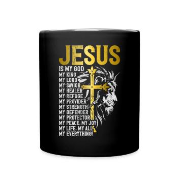 Lion de Juda - La foi en chrétien - Mug uni - noir - Devant