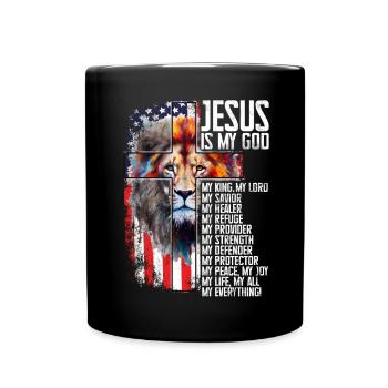 Lion de Juda - La foi en chrétien - Mug uni - noir - Devant