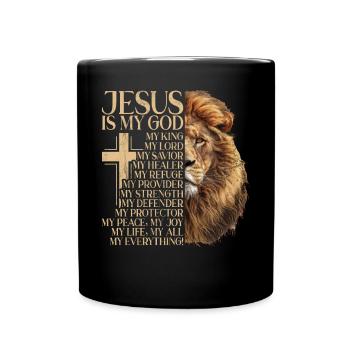 Lion de Juda - La foi en chrétien - Mug uni - noir - Devant
