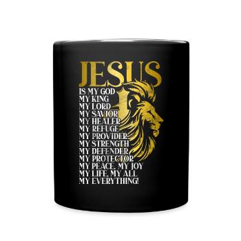 Lion de Juda - La foi en chrétien - Mug uni - noir - Devant