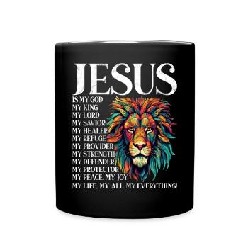 Lion de Juda - La foi en chrétien - Mug uni - noir - Devant