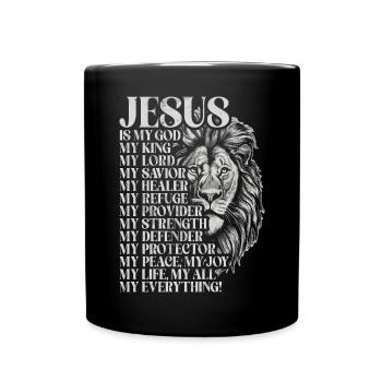 Lion de Juda - La foi en chrétien - Mug uni - noir - Devant