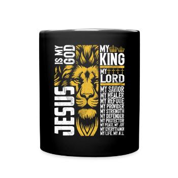 Lion de Juda - La foi en chrétien - Mug uni - noir - Devant