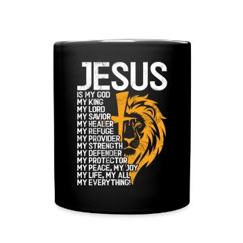 Lion de Juda - La foi en chrétien - Mug uni - noir - Devant