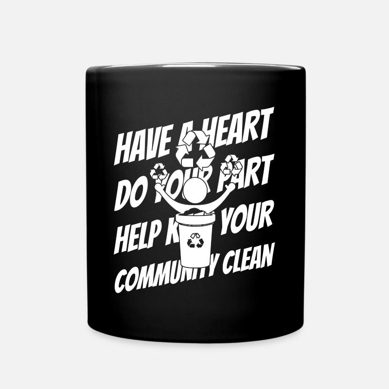 Littering, pollution, environmental awareness - Full Colour Mug - black