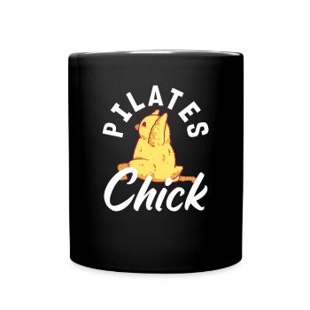 Pilates Poussin Humour Fitness Fun - Mug uni - noir - Devant