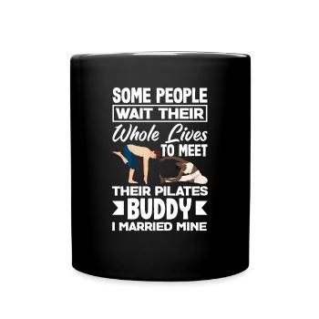 Pilates Buddy J’ai épousé le mien - Mug uni - noir - Devant