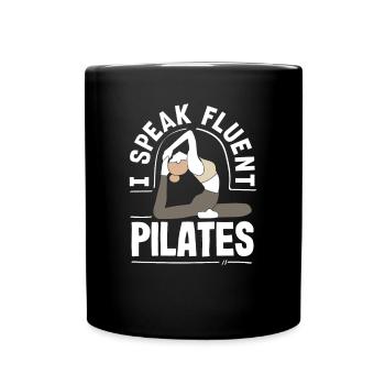 Je parle couramment le pilates pilates, la passion - Mug uni - noir - Devant