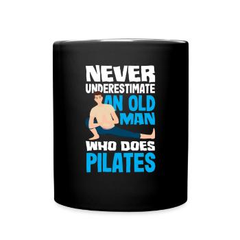 Never underestimate an old man of Pilates - Full Colour Mug - black - Front
