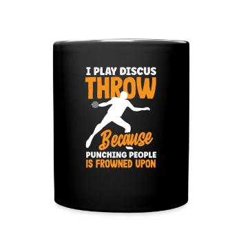 Diskus Diskuswurf Leichtathlet Sportler Geschenk - Tasse einfarbig - Schwarz - Vorne
