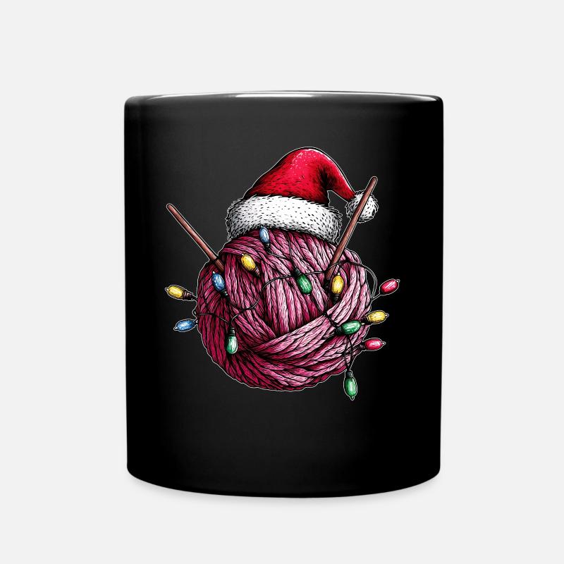 Garnkugel Häkelkugel Stricken Stricker - Tasse einfarbig - Schwarz