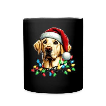 Labrador Retriever Chien Père Noël Noël - Mug uni - noir - Devant
