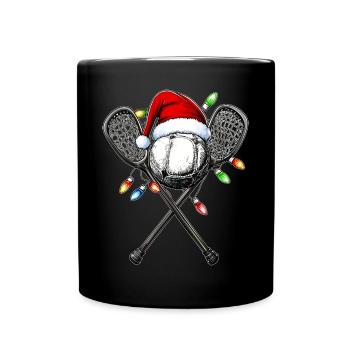 Lacrosse Lax Spieler Team Weihnachtsmütze Xmas - Tasse einfarbig - Schwarz - Vorne
