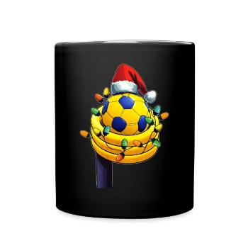 Korfball Sports Santa Hat Xmas - Full Colour Mug - black - Front