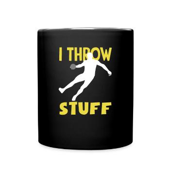 Diskus Diskuswurf Leichtathlet Sportler Geschenk - Tasse einfarbig - Schwarz - Vorne