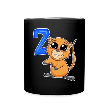 2 Birthday Motif Quokka - Two Years Old - Full Colour Mug - black - Front