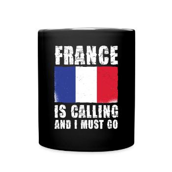 Frankreich Ruft Und Ich Muss Gehen - Tasse einfarbig - Schwarz - Vorne