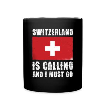 La Suisse m’appelle et je dois y aller - Mug uni - noir - Devant