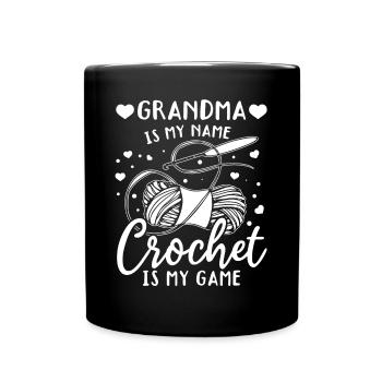 Mamie c’est mon prénom Le crochet c’est mon jeu - Mamie Cr - Mug uni - noir - Devant
