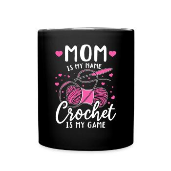 Crochet Maman c’est mon nom Le crochet c’est mon jeu - Croche - Mug uni - noir - Devant