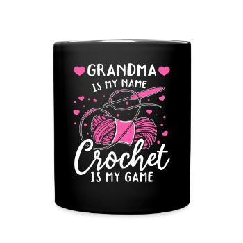 Crochet Mamie c’est mon nom Le Crochet c’est mon jeu - Cr - Mug uni - noir - Devant