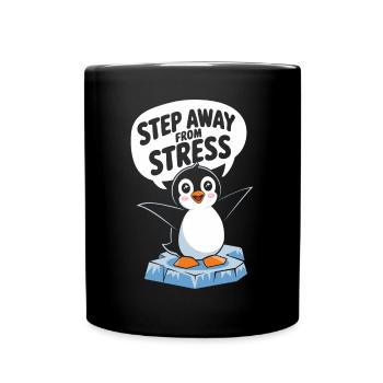 Penguin steps away from stress - Full Colour Mug - black - Front