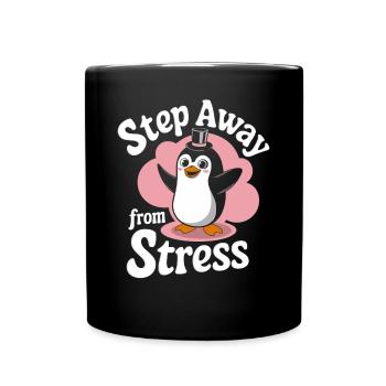 Step away from stress with penguin magic - Full Colour Mug - black - Front