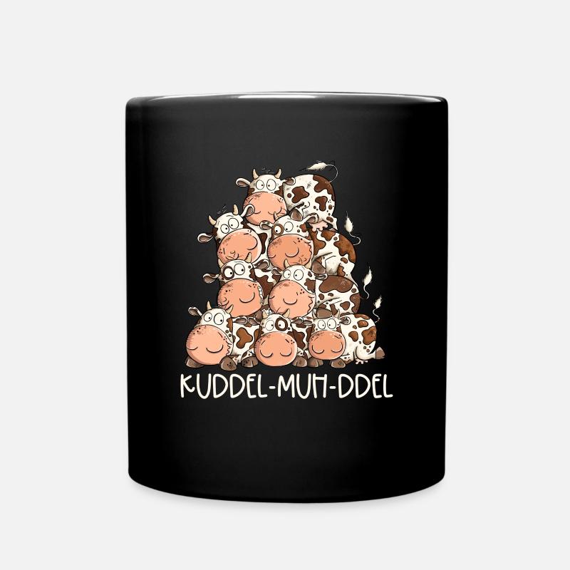 Drolliger Kuhhaufen I Kuh Kühe Kuddelmuddel - Tasse einfarbig - Schwarz