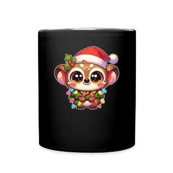 Christmas Hat Christmas Fairy Lights Galago - Full Colour Mug - black - Front
