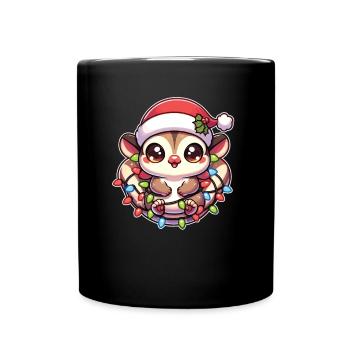 Christmas String Lights Sugar Gliders - Full Colour Mug - black - Front
