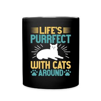 Cat Dad Gifts - Tasse einfarbig - Schwarz - Vorne