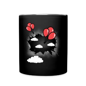 Ballon céleste ballons - Mug uni - noir - Devant