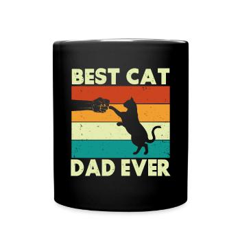 Cat Dad Gifts - Tasse einfarbig - Schwarz - Vorne