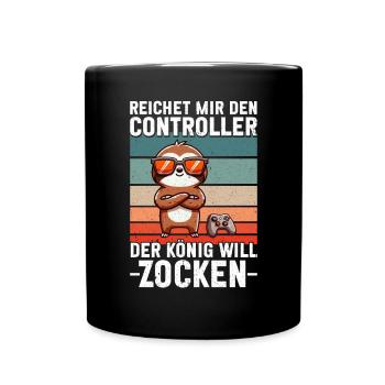 Hands me the controller, the queen wants to play - Full Colour Mug - black - Front