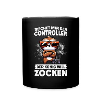 Hands me the controller, the queen wants to play - Full Colour Mug - black - Front