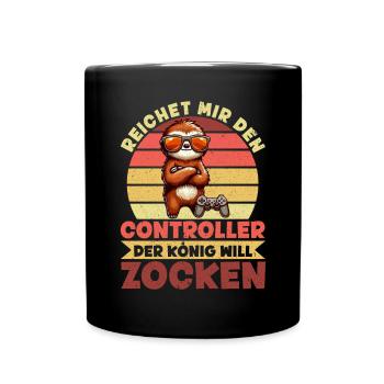 Hands me the controller, the queen wants to play - Full Colour Mug - black - Front