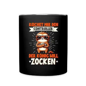 Hands me the controller, the queen wants to play - Full Colour Mug - black - Front